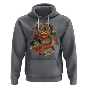 Traditional Chinese Dragon Graphic Hoodie TS02 Charcoal Printyourwear