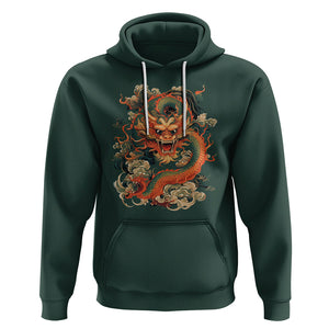 Traditional Chinese Dragon Graphic Hoodie TS02 Dark Forest Green Printyourwear