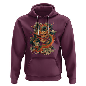 Traditional Chinese Dragon Graphic Hoodie TS02 Maroon Printyourwear