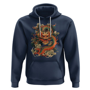 Traditional Chinese Dragon Graphic Hoodie TS02 Navy Printyourwear