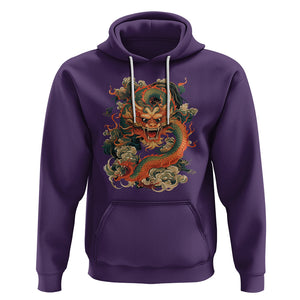 Traditional Chinese Dragon Graphic Hoodie TS02 Purple Printyourwear