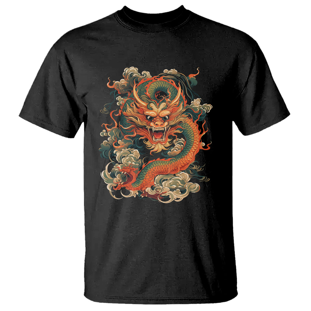 Traditional Chinese Dragon Graphic T Shirt TS02 Black Printyourwear