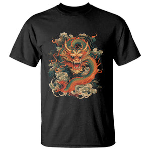 Traditional Chinese Dragon Graphic T Shirt TS02 Black Printyourwear