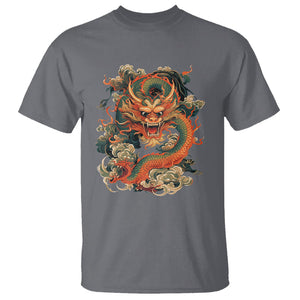 Traditional Chinese Dragon Graphic T Shirt TS02 Charcoal Printyourwear