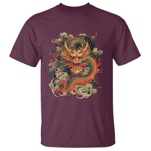 Traditional Chinese Dragon Graphic T Shirt TS02 Maroon Printyourwear