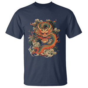 Traditional Chinese Dragon Graphic T Shirt TS02 Navy Printyourwear