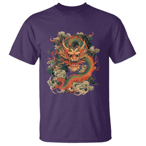 Traditional Chinese Dragon Graphic T Shirt TS02 Purple Printyourwear