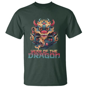 Year Of The Dragon 2024 T Shirt Happy Lunar Chinese New Year Astrology Horoscopes TS02 Dark Forest Green Printyourwear