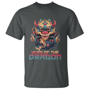 Year Of The Dragon 2024 T Shirt Happy Lunar Chinese New Year Astrology Horoscopes TS02 Dark Heather Printyourwear