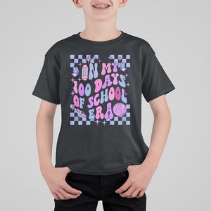 In My 100 Days of School Era T Shirt For Kid Retro Groovy TS02 Black Printyourwear