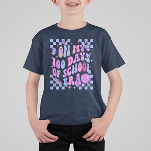 In My 100 Days of School Era T Shirt For Kid Retro Groovy TS02 Navy Printyourwear