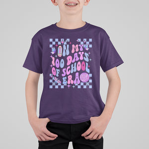 In My 100 Days of School Era T Shirt For Kid Retro Groovy TS02 Purple Printyourwear