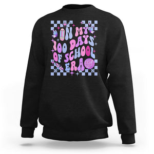 In My 100 Days of School Era Sweatshirt Retro Groovy TS02 Black Printyourwear