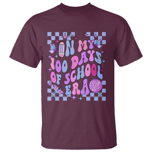 In My 100 Days of School Era T Shirt Retro Groovy TS02 Maroon Printyourwear