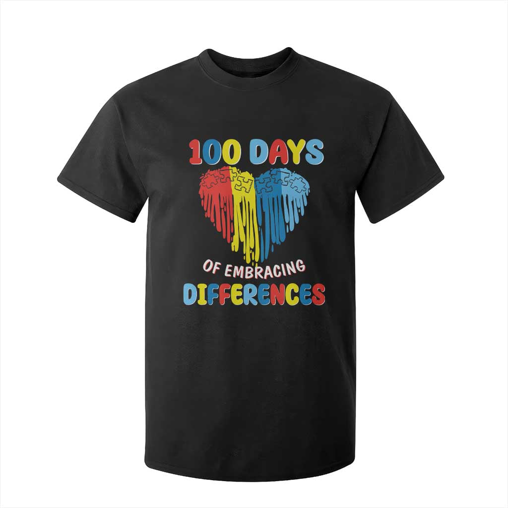 100 Days of School IEP T Shirt For Kid Embrace Differences Neurodiversity Autism ADHD Awareness TS02 Black Printyourwear
