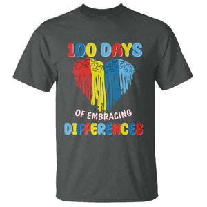 100 Days of School IEP T Shirt Embrace Differences Neurodiversity Autism ADHD Awareness TS02 Dark Heather Printyourwear