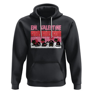 Funny Black Cat Hoodie Ew Valentine Anti Valentines Day TS02 Black Printyourwear