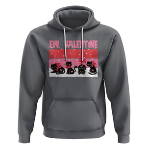 Funny Black Cat Hoodie Ew Valentine Anti Valentines Day TS02 Charcoal Printyourwear