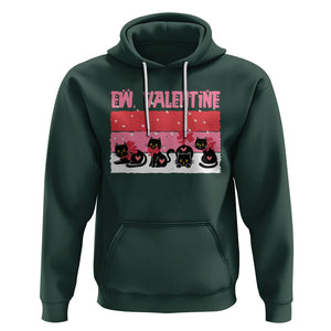 Funny Black Cat Hoodie Ew Valentine Anti Valentines Day TS02 Dark Forest Green Printyourwear