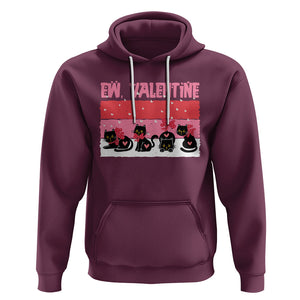 Funny Black Cat Hoodie Ew Valentine Anti Valentines Day TS02 Maroon Printyourwear