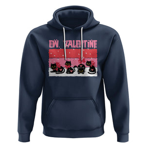 Funny Black Cat Hoodie Ew Valentine Anti Valentines Day TS02 Navy Printyourwear