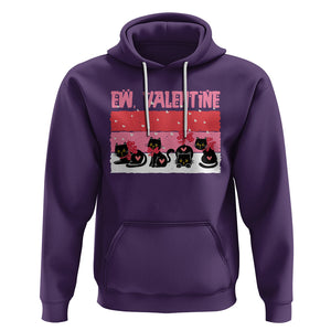 Funny Black Cat Hoodie Ew Valentine Anti Valentines Day TS02 Purple Printyourwear