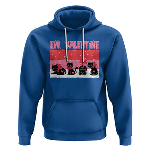 Funny Black Cat Hoodie Ew Valentine Anti Valentines Day TS02 Royal Blue Printyourwear