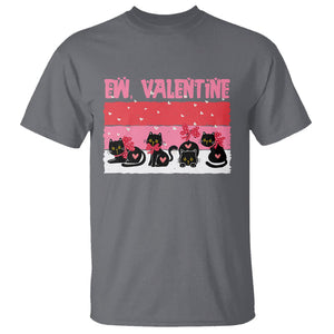 Funny Black Cat T Shirt Ew Valentine Anti Valentines Day TS02 Charcoal Printyourwear