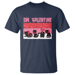 Funny Black Cat T Shirt Ew Valentine Anti Valentines Day TS02 Navy Printyourwear