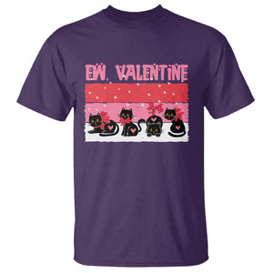 Funny Black Cat T Shirt Ew Valentine Anti Valentines Day TS02 Purple Printyourwear