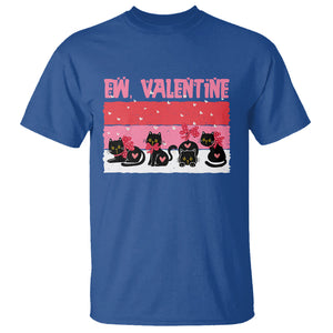 Funny Black Cat T Shirt Ew Valentine Anti Valentines Day TS02 Royal Blue Printyourwear