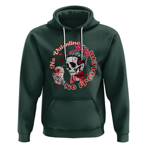 Skeleton Anti Valentine Hoodie No Valentine No Problem Messy Bun TS02 Dark Forest Green Printyourwear