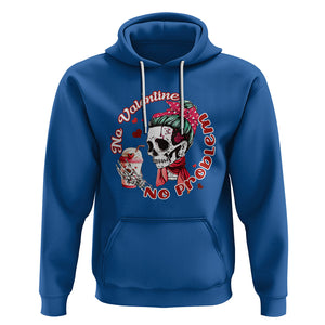 Skeleton Anti Valentine Hoodie No Valentine No Problem Messy Bun TS02 Royal Blue Printyourwear