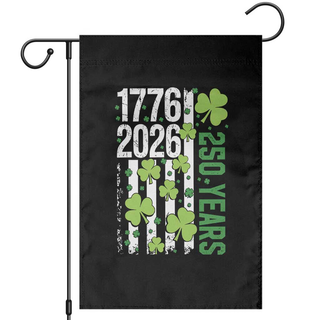 Irish American 250 Years 1776 2026 Patriotic Shamrock Garden Flag St Patricks Day Ameria 250th Anniversary TS02 Black Print Your Wear