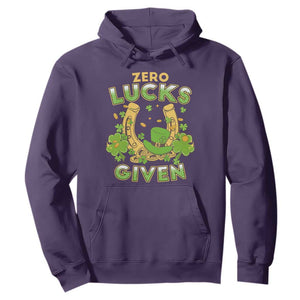 Funny St Patricks Day Hoodie Zero Lucks Given Irish Shamrock TS02 Purple Print Your Wear