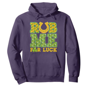 Funny St Patricks Day Hoodie Rub Me For Luck Shamrock Adult Humor TS02 Purple Print Your Wear