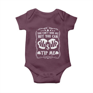 Funny St Patricks Day Baby Onesie Lucky Shamrock Waitress Bartender Waiter TS02 Maroon Print Your Wear