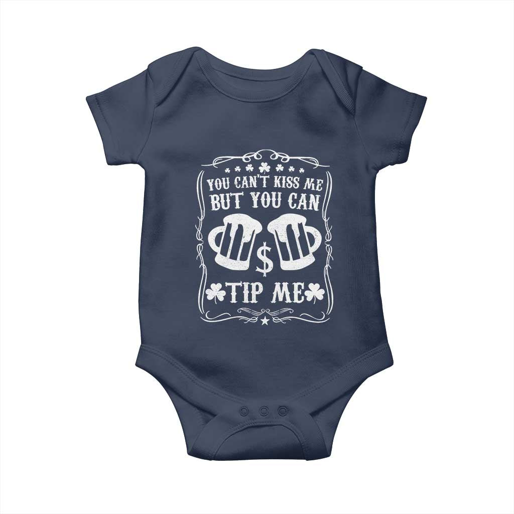 Funny St Patricks Day Baby Onesie Lucky Shamrock Waitress Bartender Waiter TS02 Navy Print Your Wear