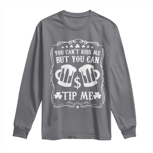 Funny St Patricks Day Long Sleeve Shirt Lucky Shamrock Waitress Bartender Waiter TS02 Charcoal Print Your Wear