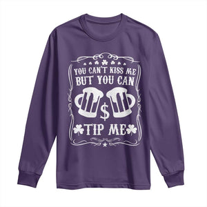 Funny St Patricks Day Long Sleeve Shirt Lucky Shamrock Waitress Bartender Waiter TS02 Purple Print Your Wear