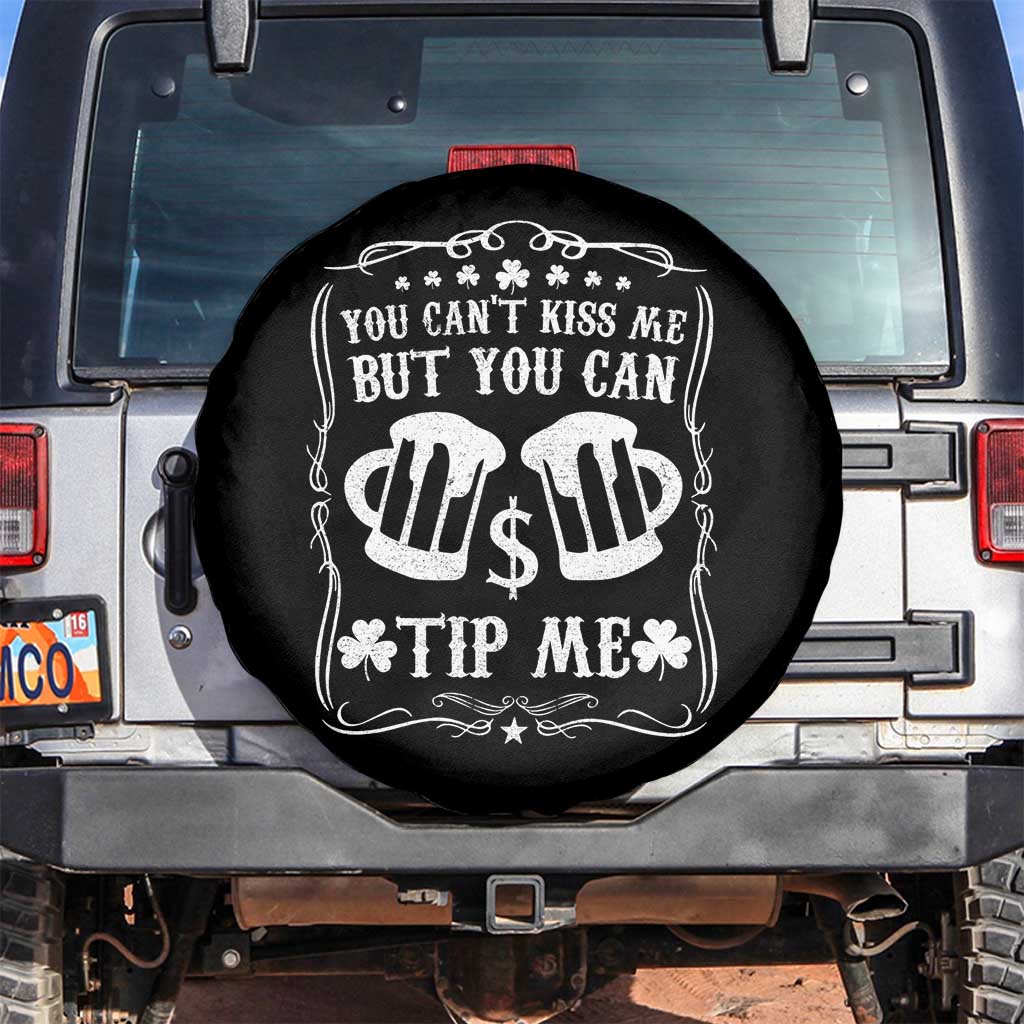 Funny St Patricks Day Spare Tire Cover Lucky Shamrock Waitress Bartender Waiter TS02 No hole Black Print Your Wear