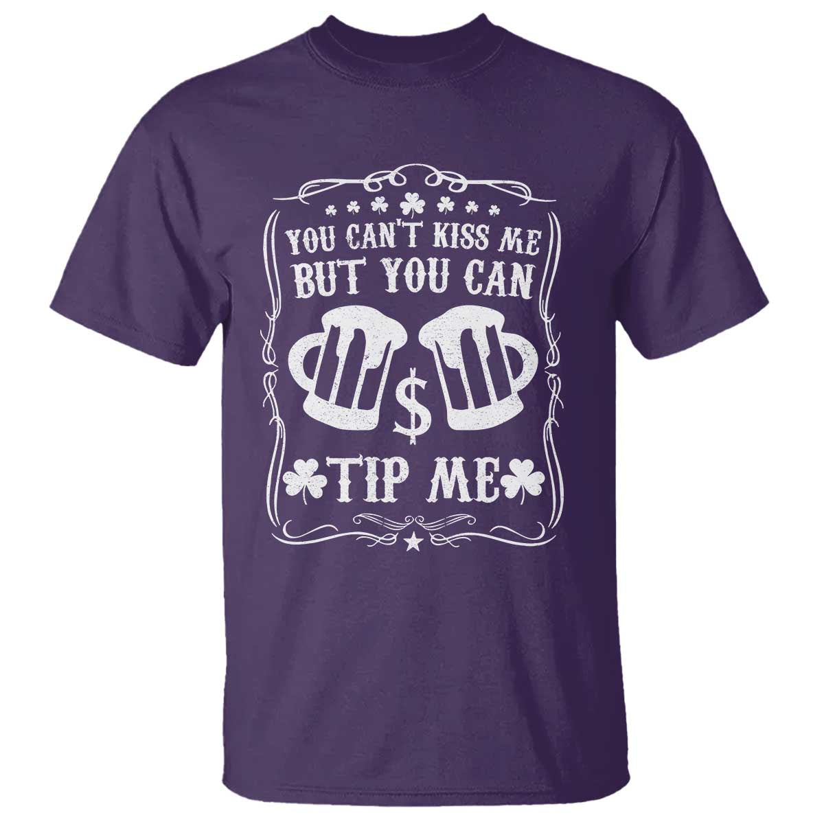 Funny St Patricks Day T Shirt Lucky Shamrock Waitress Bartender Waiter TS02 Purple Print Your Wear