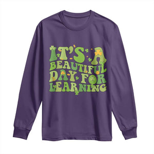 Funny St Patricks Day Long Sleeve Shirt It's Beautiful Day For Learning Students TS02 Purple Print Your Wear