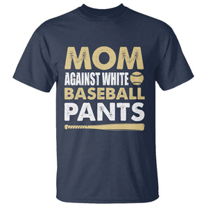 Funny Baseball Mom T Shirt Moms Against White Baseball Pants TS02 Navy Printyourwear