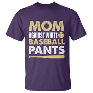 Funny Baseball Mom T Shirt Moms Against White Baseball Pants TS02 Purple Printyourwear