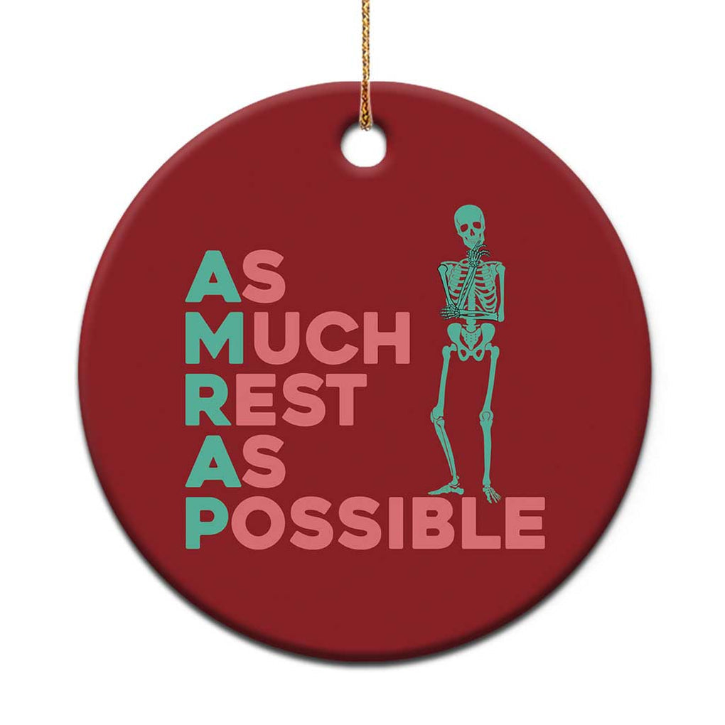 Workout Skeleton Christmas Ornament As Much Rest As Possible AMRAP Lazy Skeleton Funny Gym Quotes TS02 Print Your Wear