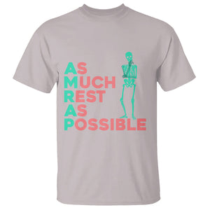 Workout Skeleton T Shirt As Much Rest As Possible AMRAP Lazy Skeleton Funny Gym Quotes TS02 Ice Gray Printyourwear