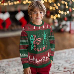 Workout Skeleton Ugly Christmas Sweater As Much Rest As Possible AMRAP Lazy Skeleton Funny Gym Quotes TS02 Christmas Print Your Wear