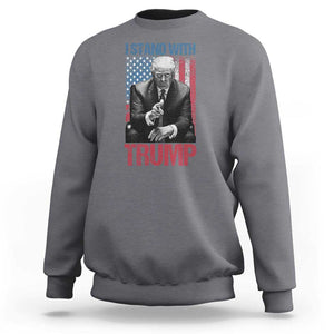 Trump 2024 Sweatshirt I Stand With President 45 47 Supporter American Flag TS02 Charcoal Print Your Wear