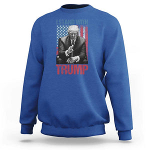 Trump 2024 Sweatshirt I Stand With President 45 47 Supporter American Flag TS02 Royal Blue Print Your Wear